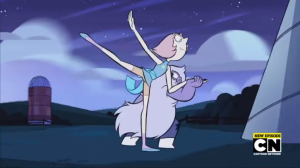 Steven Universe, Pearl and Amethyst's fusion dance. 