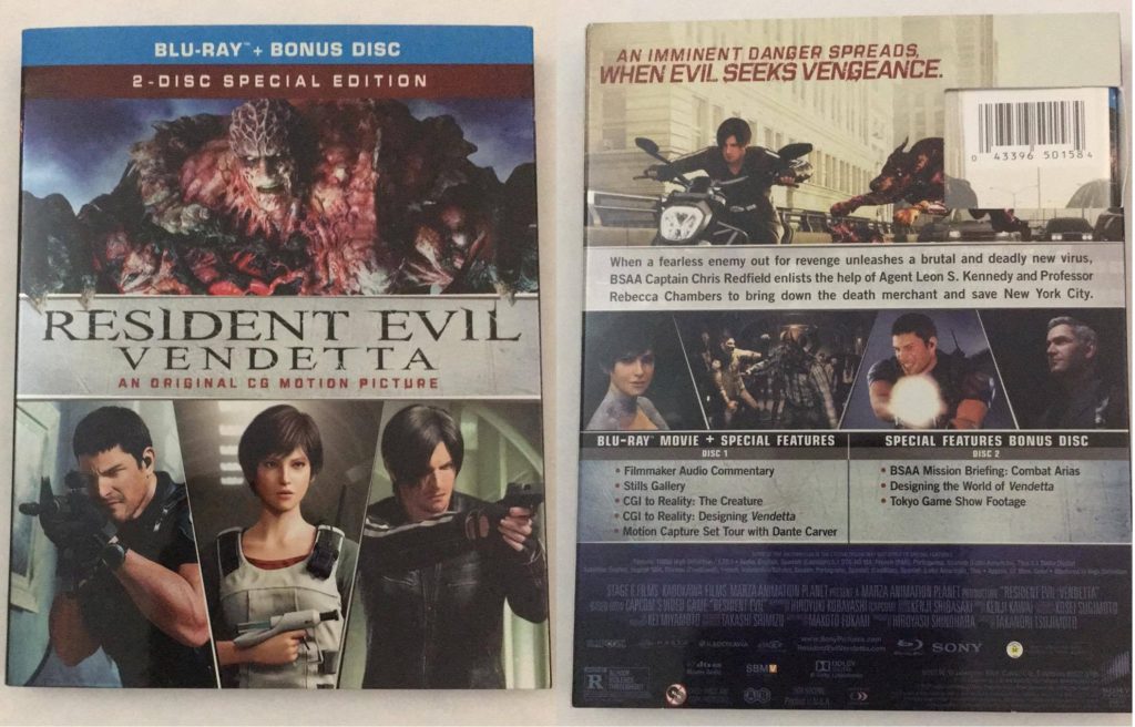 Resident Evil Vendetta Blu-ray review chris leon rebecca Capcom