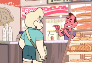 Bill Dewey at his new job in the Big Donut Letters to Lats Steven Universe season 5