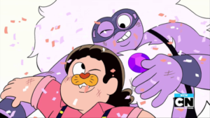 Amethyst and Steven hanging out in Tiger Philanthropist 