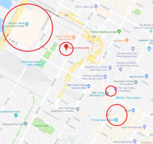 Location of NYCC Offsites in Relation to Javits