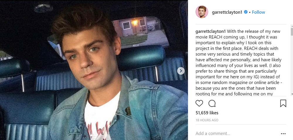 Garrett Clayton gay coming out Instagram Teen Beach