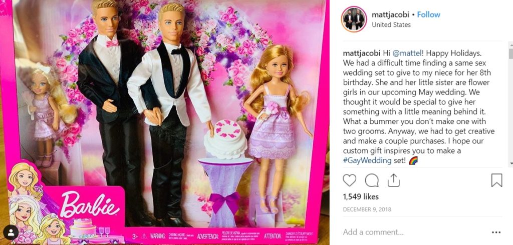 Mattel Barbie queer wedding playset