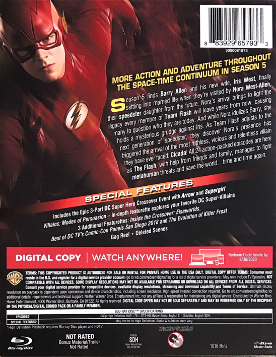 The Flash Blu-Ray Back Cover