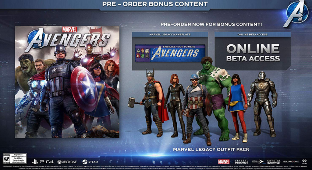 Marvel Avengers 2020 game preorder