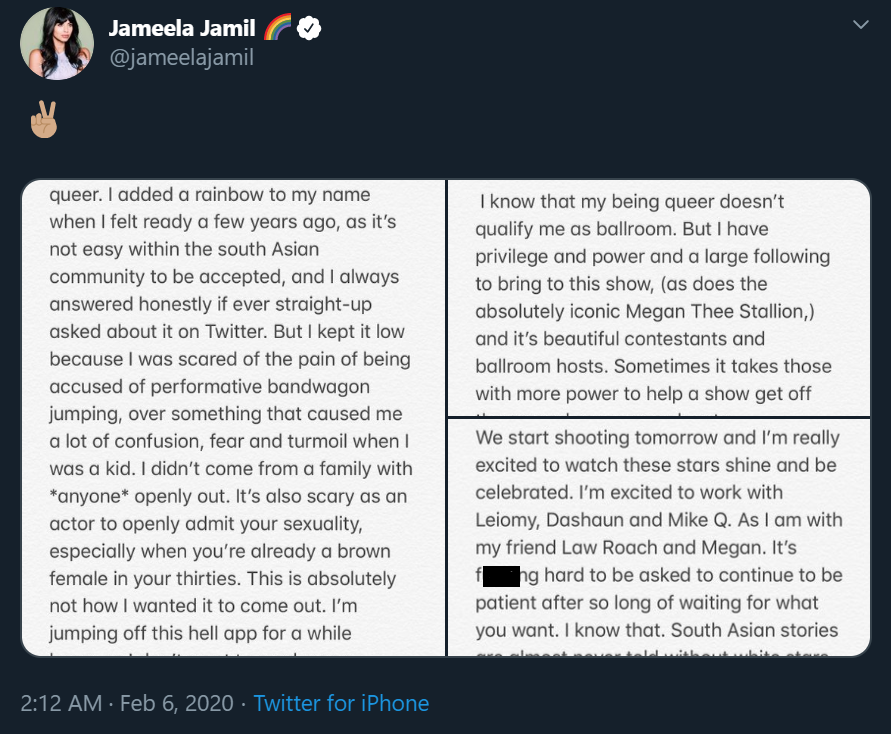 Jameela Jamil coming out legendary backlash HBO