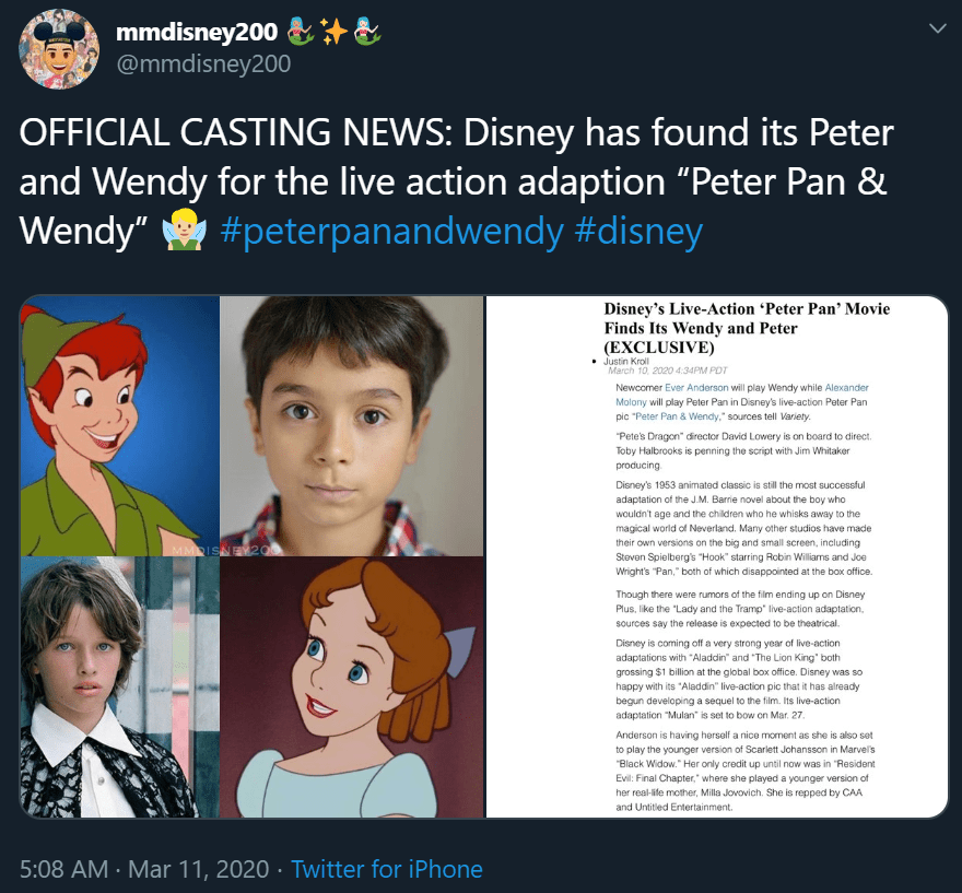 Disney Peter Pan Wendy film