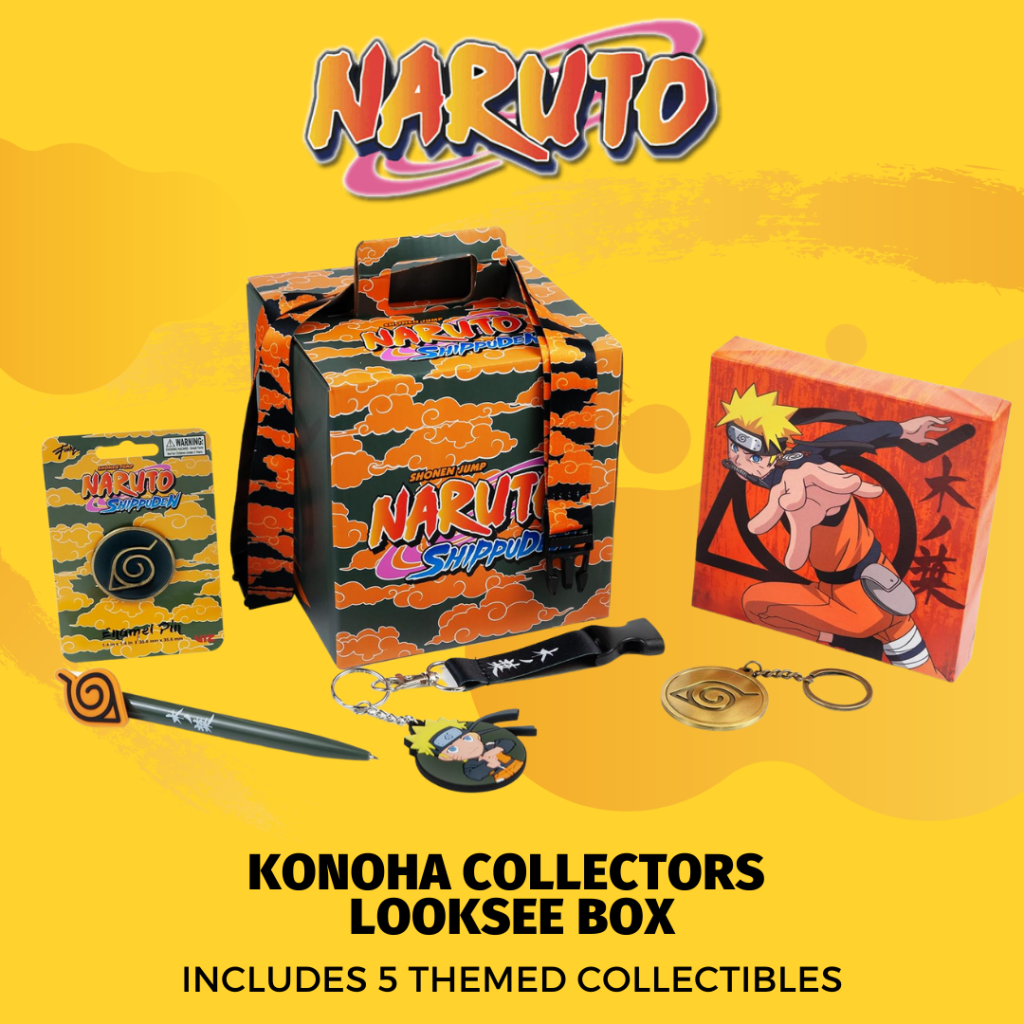Naruto Shippuden Konoha Collectors Looksee Box | Includes 5 Themed Collectibles