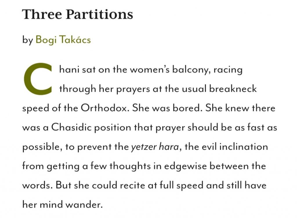 Three Partitions by Bogi Tackács
