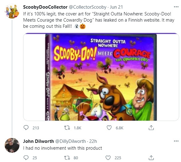 Dilworth tweet Scooby-doo and Courage movie