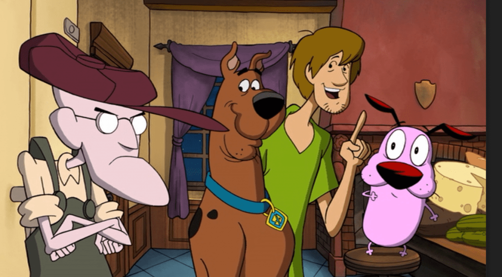 Eustace, Shaggy, Scooby-Doo, and Courage