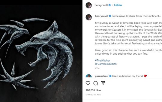 Henry Cavill passes the torch to Liam Hemsworth The Witcher