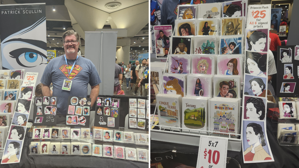 Patrick Scullin stands at his SDCC booth