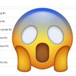 A screen shot of my google drive featuring names of numerous fics such as "another jotun fic" and "mobius fic." THere is a shocked emoji in the middle of it all.