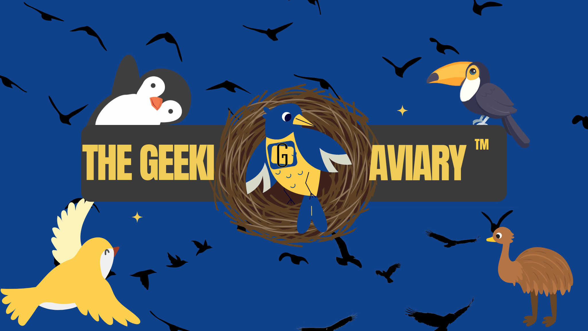 the Geeki-Aviary bird in nest surrounded by bird friends