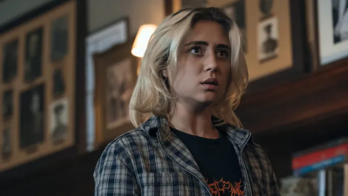 Emma stares off-screen in disbelief. (Image via Amazon Prime Video)