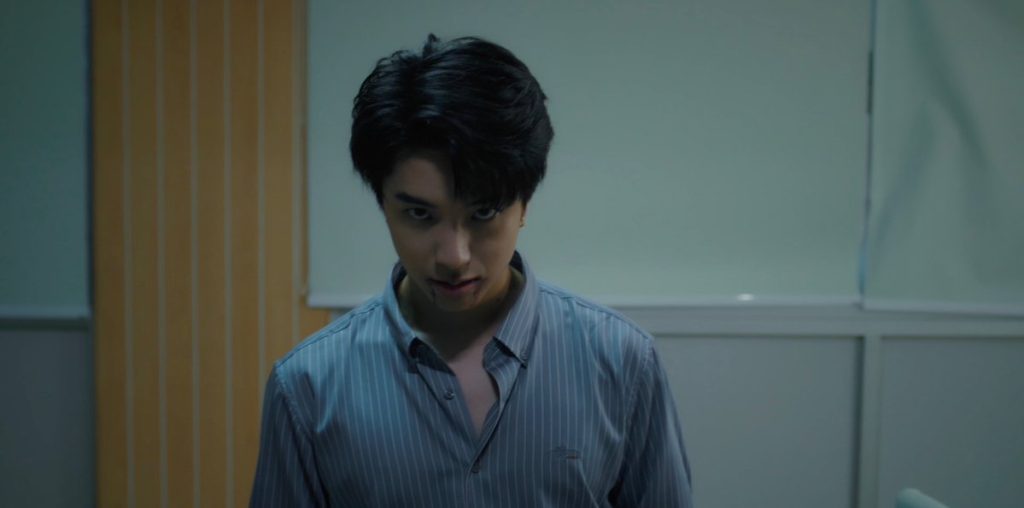 Jett (possessed by Feratu). He staring at Elise with blood on his lips, after having just killed a nurse.