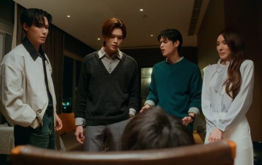 Tim, Pai, North, and Nana confront Yu, who has been tied to a chair in North's apartment.