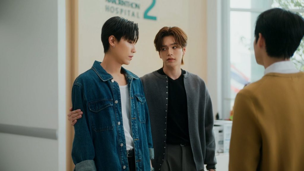 Pai helps Tim out of the hospital after his accent.